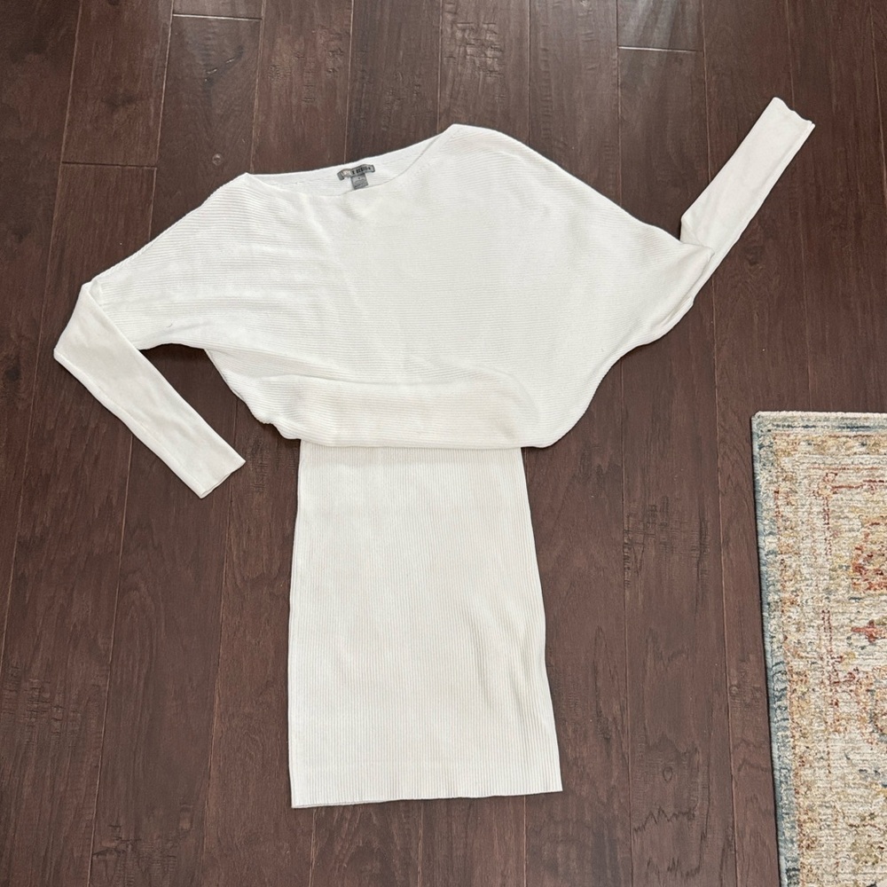 Love By Design Cream Fitted Sweater Dress - Picture 6 of 6